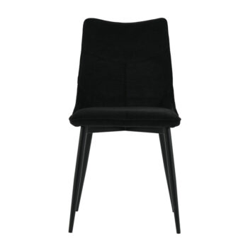 זוג כיסאות מעוצבים לפינת אוכל מרופדים בד רחיץ דגם דקל – שחור