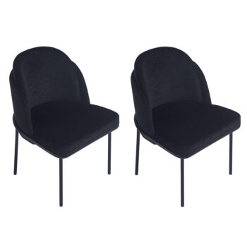 זוג כיסאות מעוצבים לפינת אוכל עם בד רחיץ דגם אנרגי – שחור