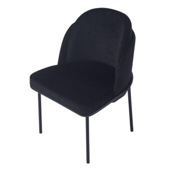 זוג כיסאות מעוצבים לפינת אוכל עם בד רחיץ דגם אנרגי – שחור